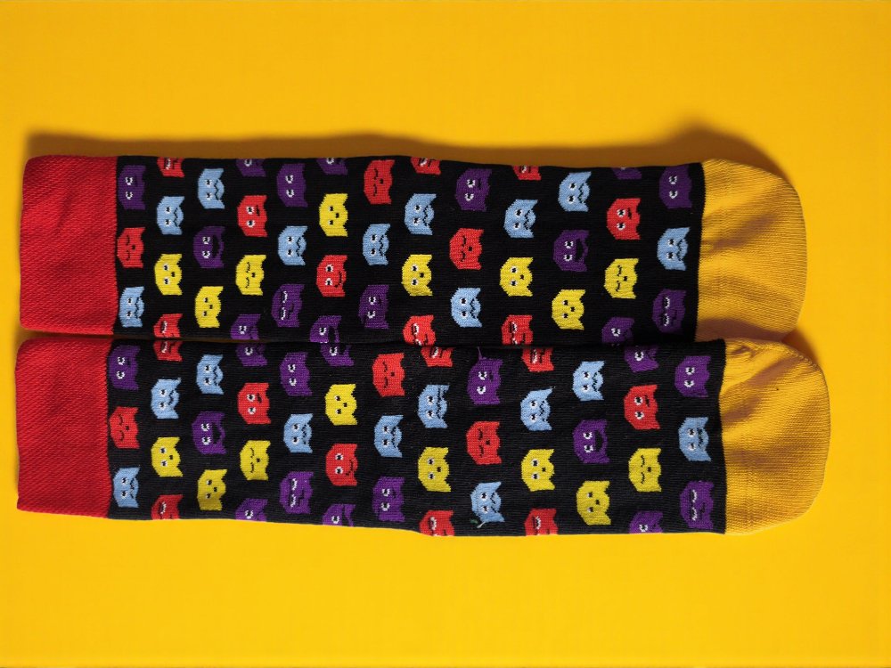 Pacman desenli Renkli Çorap