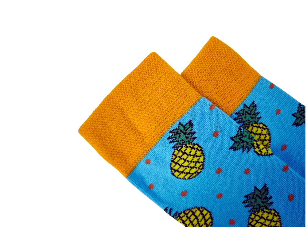 Ananas Desenli Turkuaz Çorap