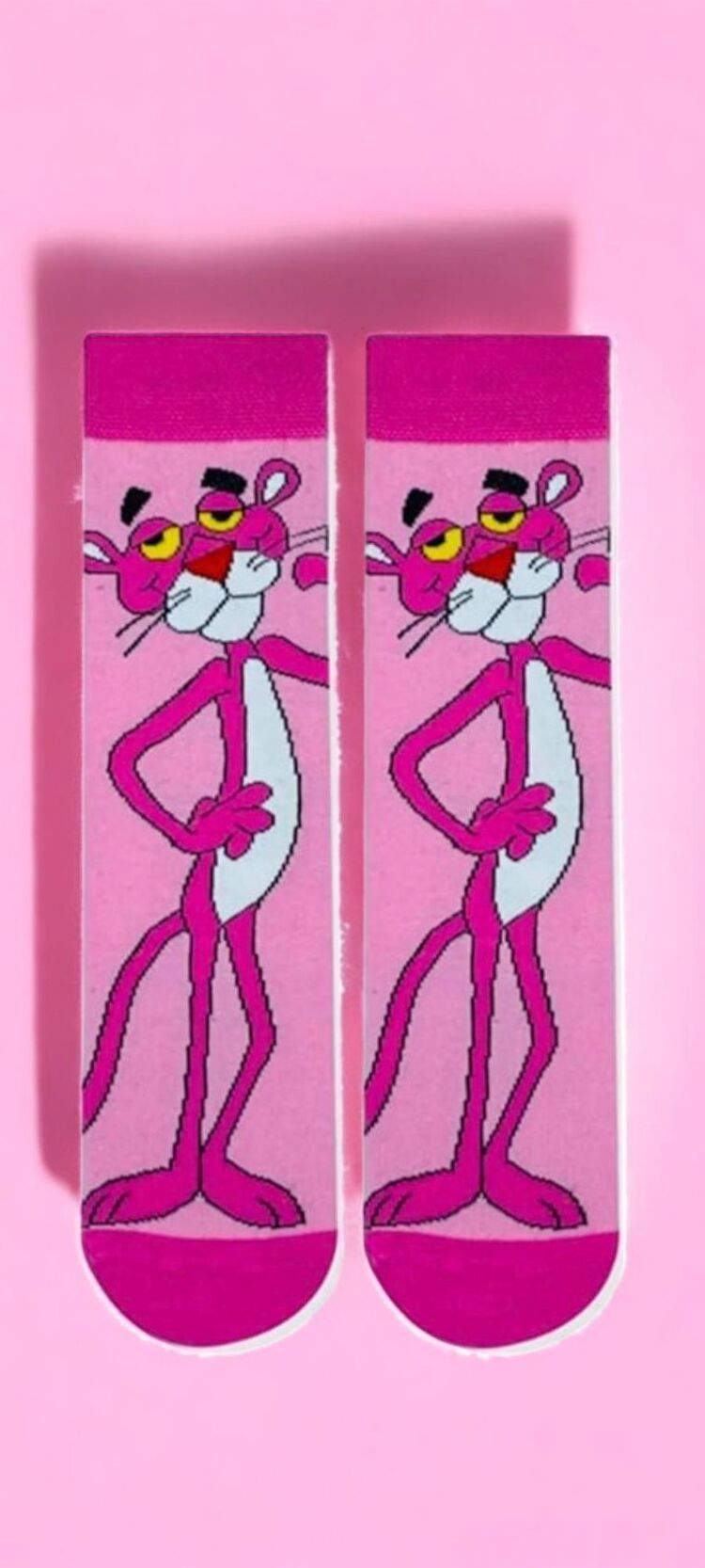 Pembe Panter Desenli Renkli Çorap
