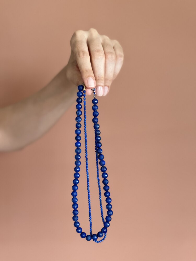  Vintage Lapis Lazuli İnce Kolye