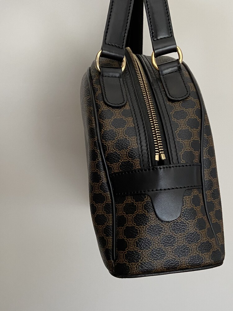 Celine Vintage Macadam Half Moon Çanta