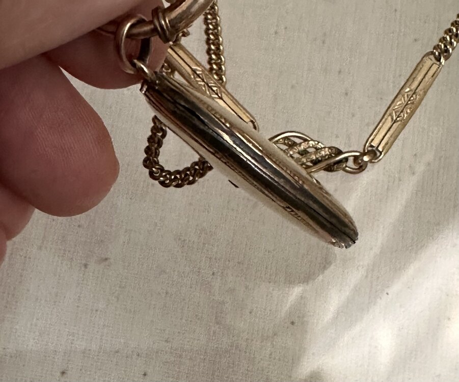 1900s Victoryen Köstekli Saat Zinciri Locket Kolye