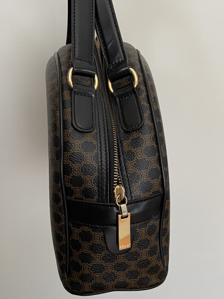 Celine Vintage Macadam Half Moon Çanta