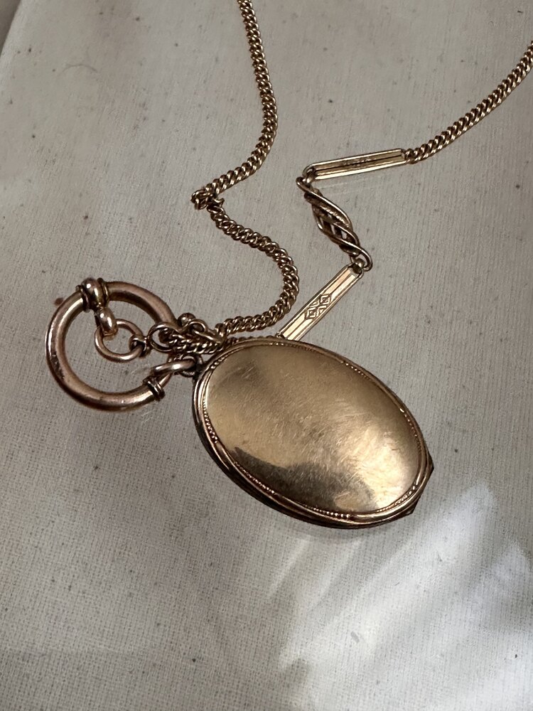 1900s Victoryen Köstekli Saat Zinciri Locket Kolye