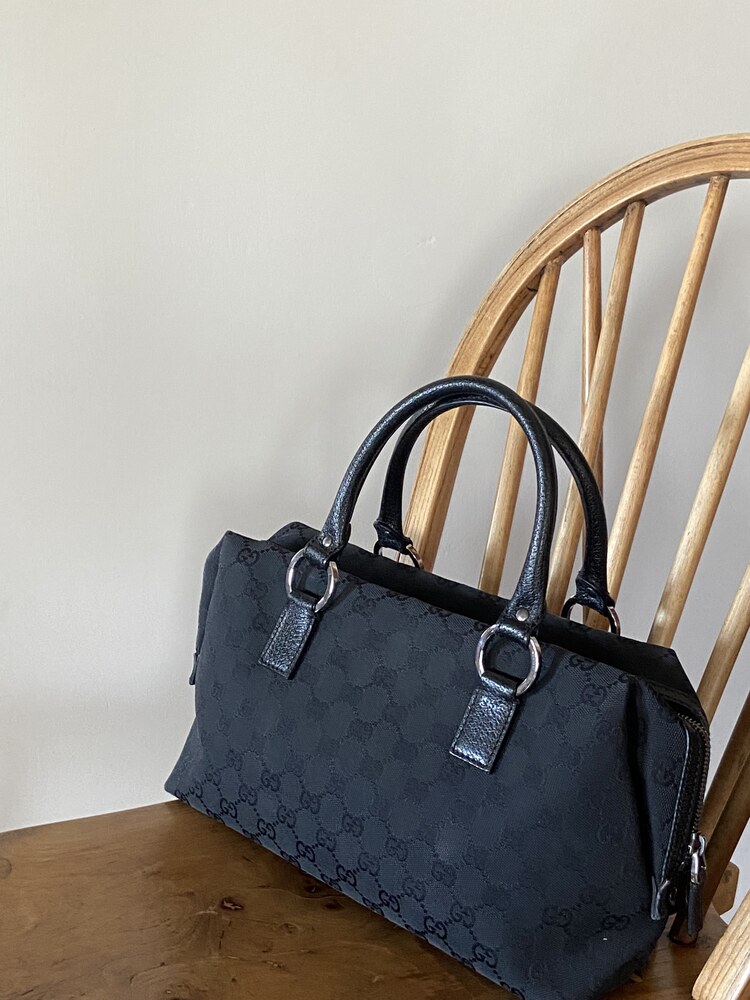 Gucci Vintage Monochrome Canvas Çanta