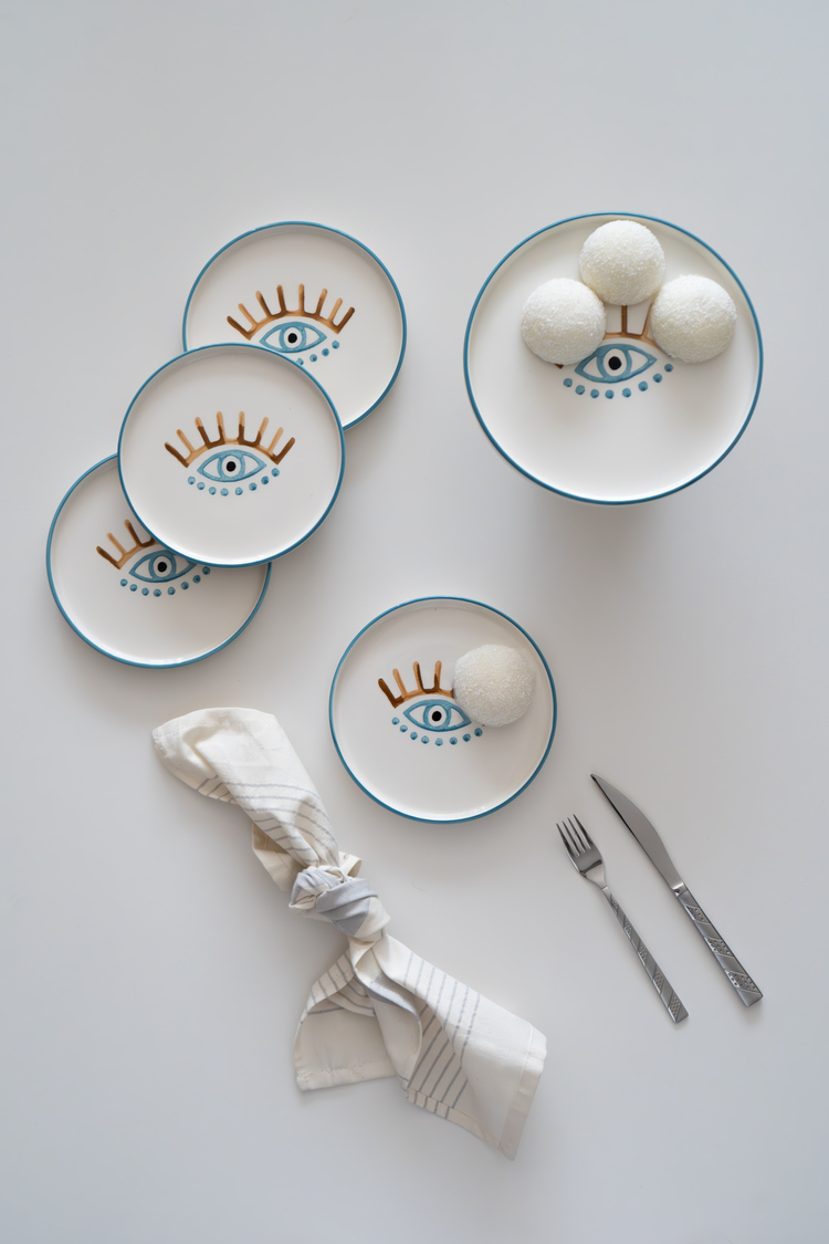 Kevin Seramik Hand Made 5 Parça 4 Kişilik  Servis Takımı