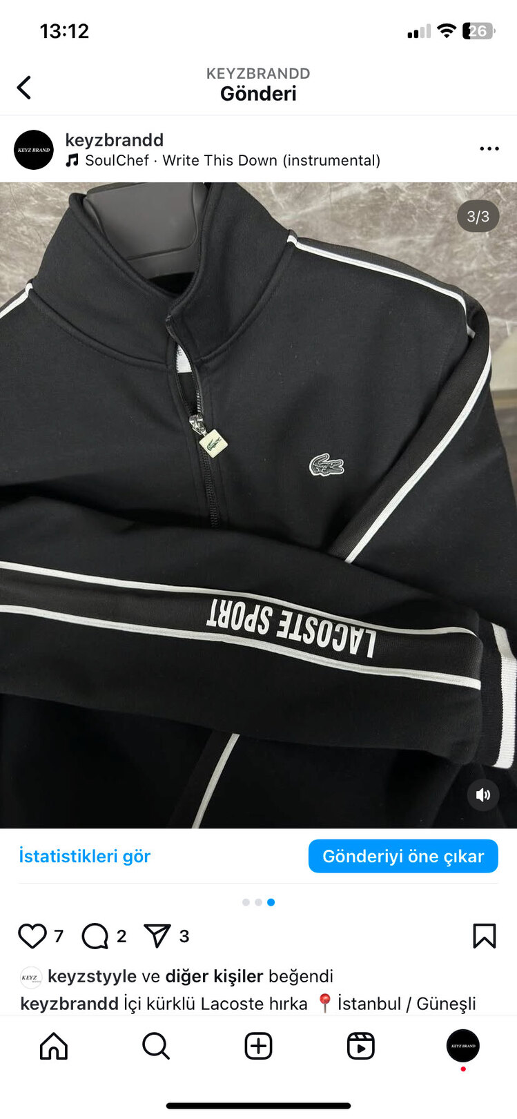 LACOSTE ŞERİT DETAYLI HIRKA