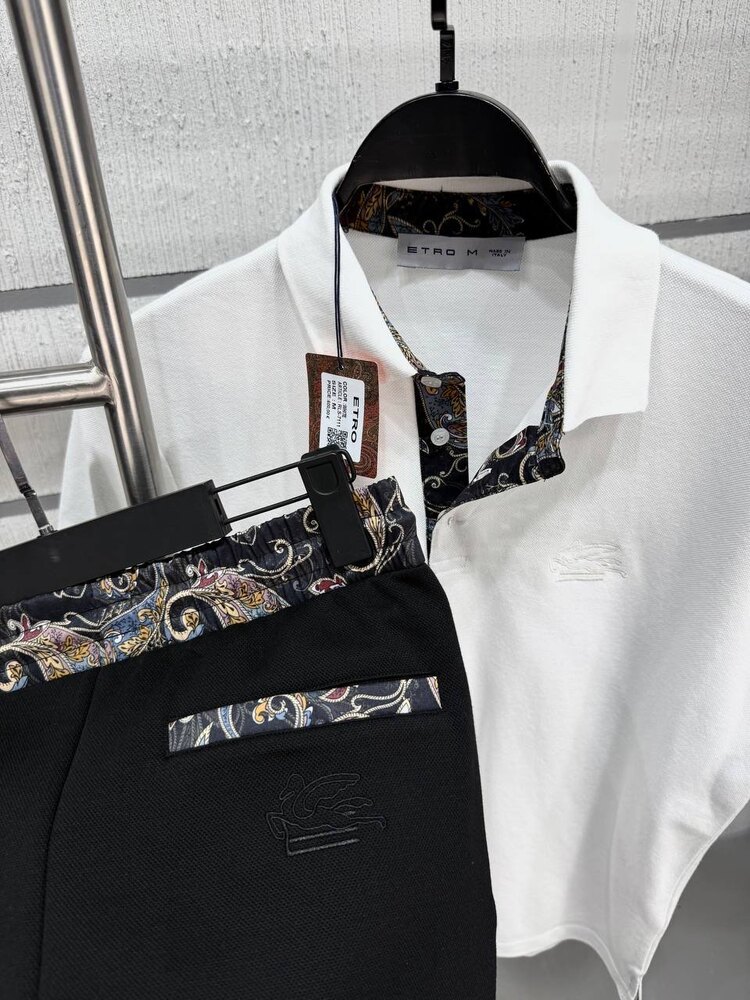 ETRO NAKIŞ LOGOLU EŞOFMAN TAKIMI PİKE KUMAŞ