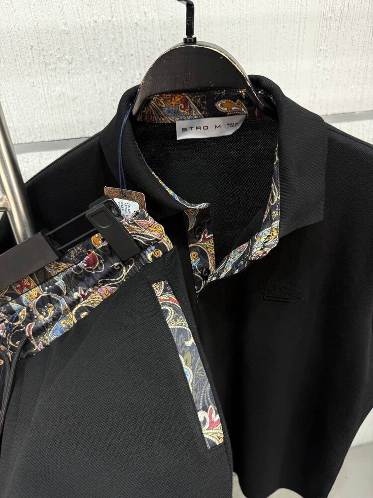 ETRO NAKIŞ LOGOLU EŞOFMAN TAKIMI PİKE KUMAŞ