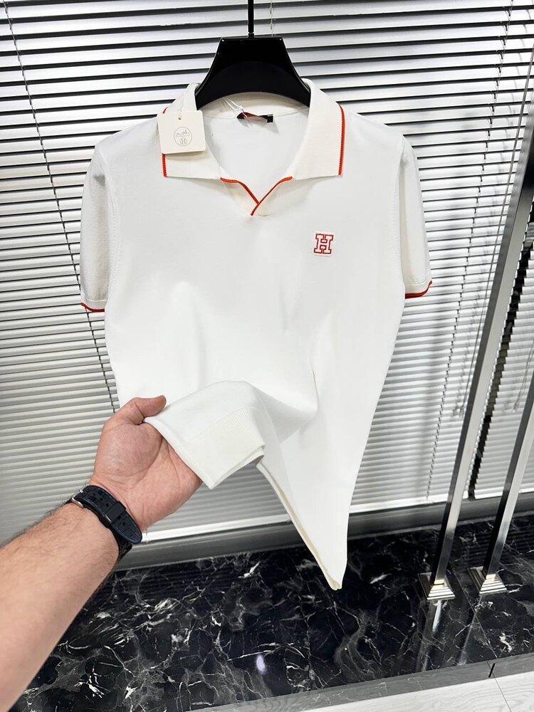 HERMES TRİKO YAKALI TİŞÖRT 