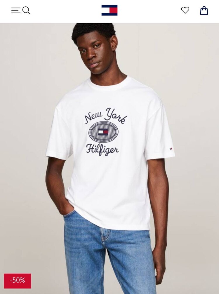 TOMMY HİLFİGER MAĞAZA MODELİ NAKIŞ BASKI TSHIRT