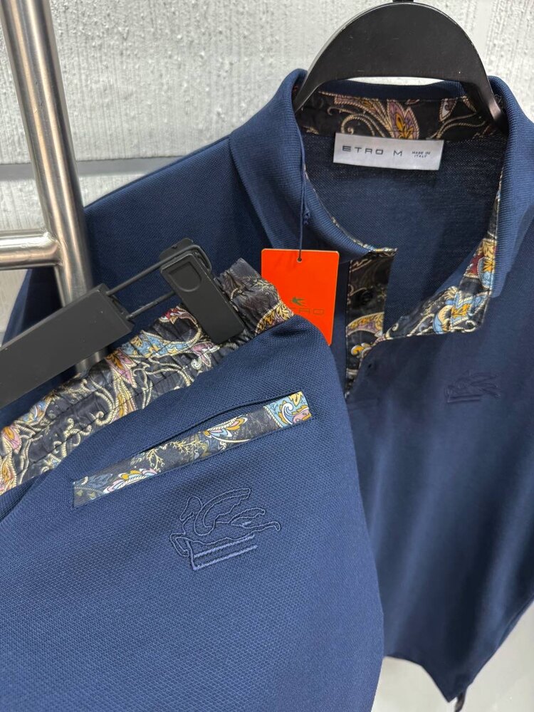 ETRO NAKIŞ LOGOLU EŞOFMAN TAKIMI PİKE KUMAŞ