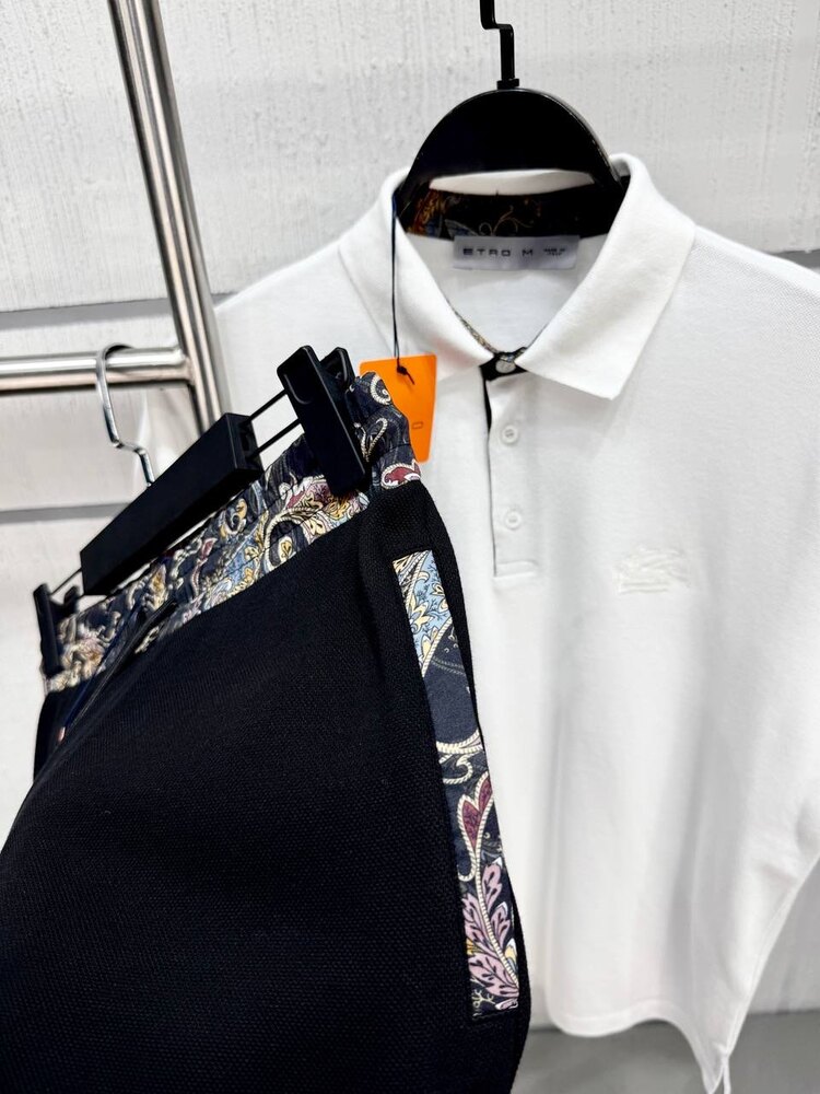 ETRO NAKIŞ LOGOLU EŞOFMAN TAKIMI PİKE KUMAŞ