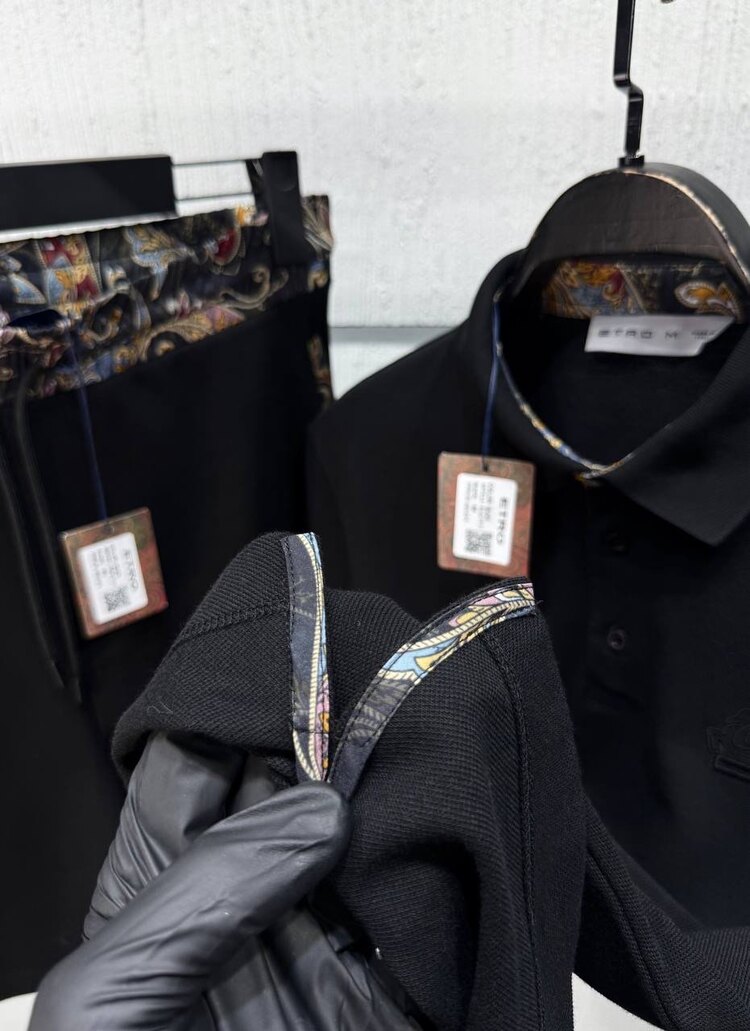 ETRO NAKIŞ LOGOLU EŞOFMAN TAKIMI PİKE KUMAŞ