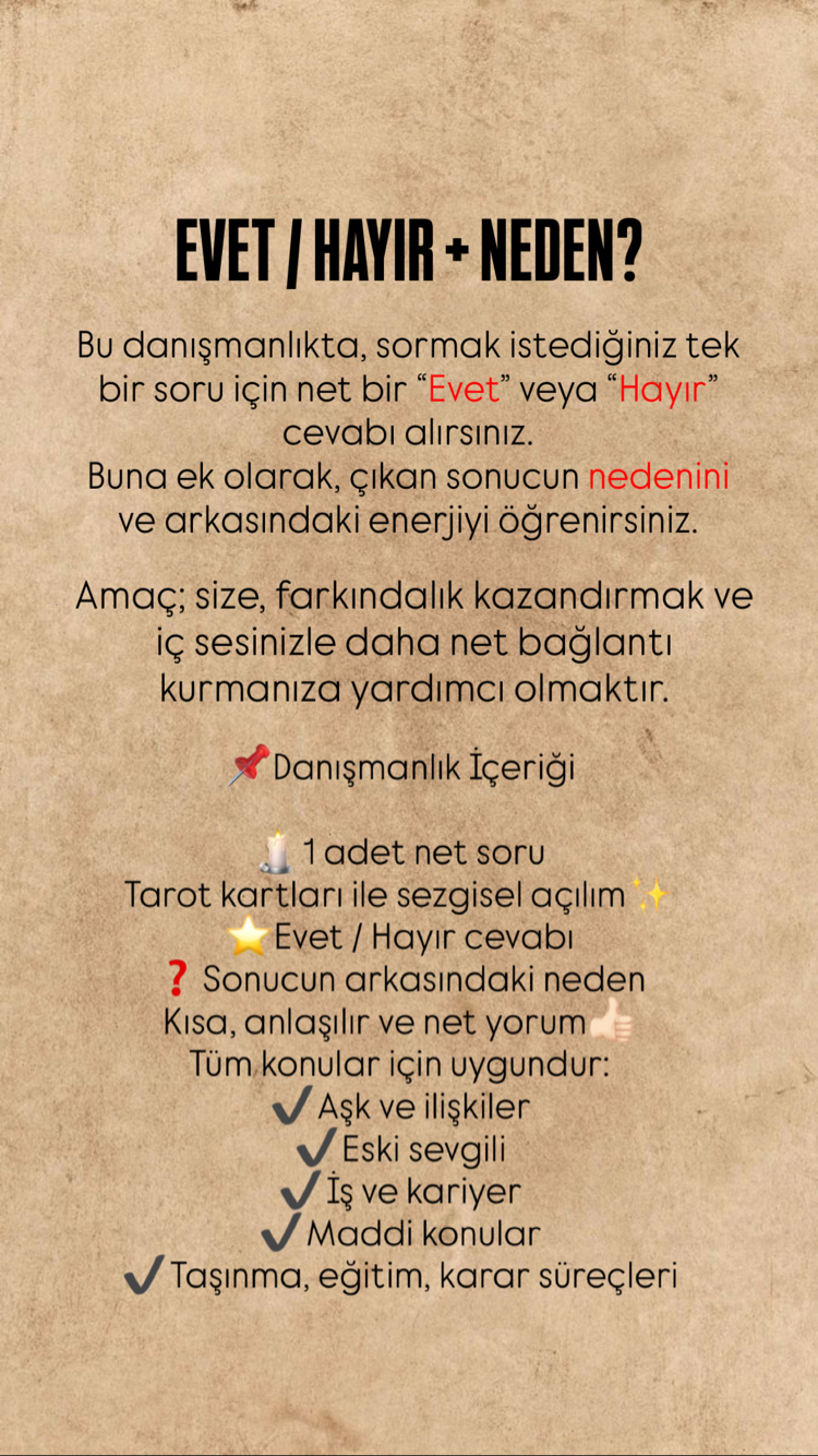 EVET/ HAYIR + NEDEN? (HIZLI YORUM)
