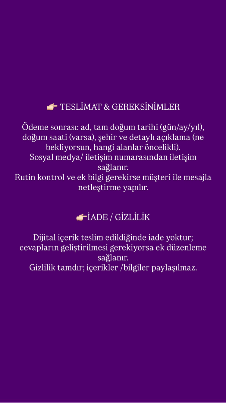 TAROT (PREMİUM) DERİN AÇILIM (Detaylı Analiz + Tavsiye)