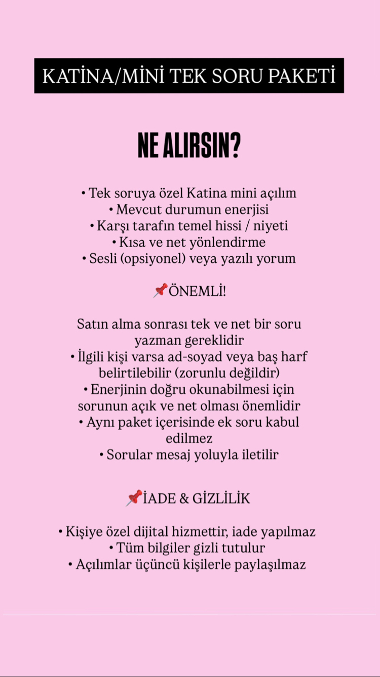  KATİNA MİNİ TEK SORU (Net Cevap Paketi)