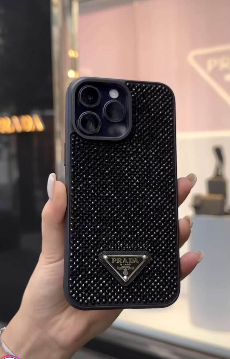 Prada Siyah Taşlı Kılıf