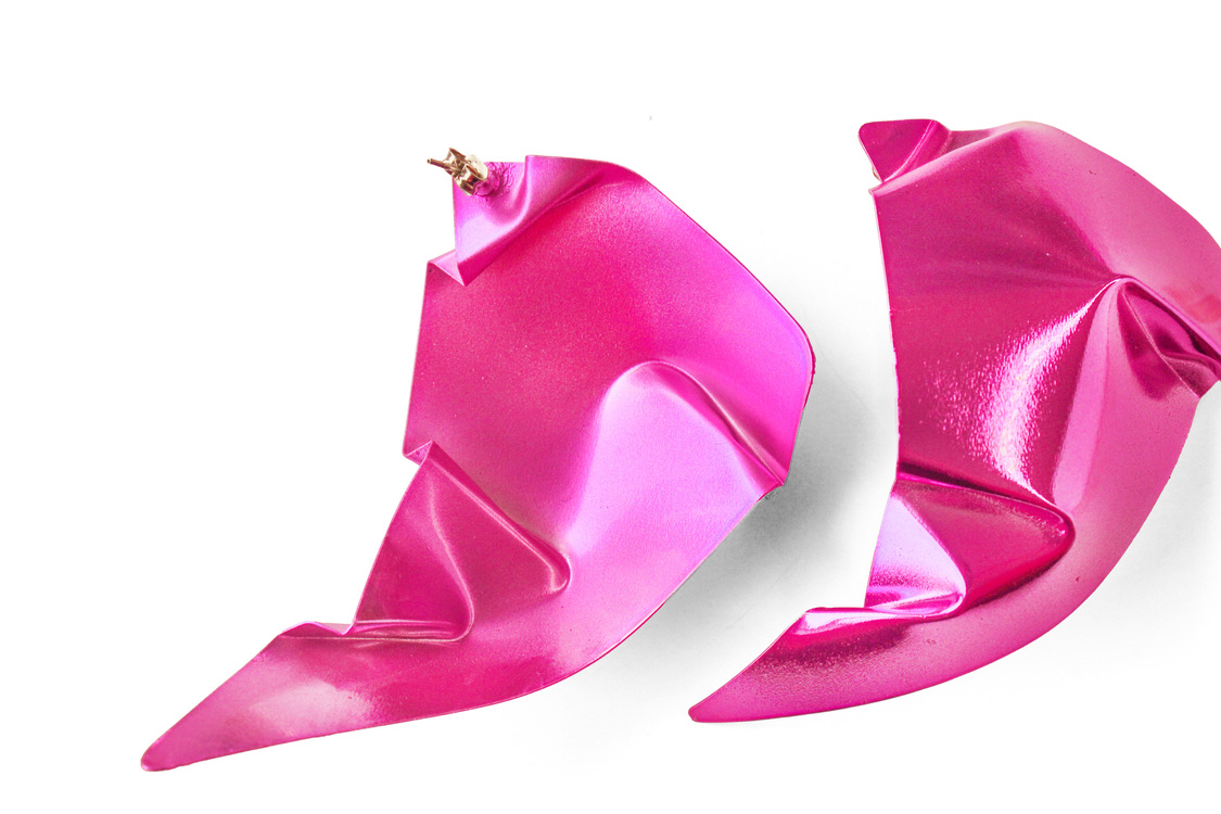 Colour Pembe Neon Büyük Küpe