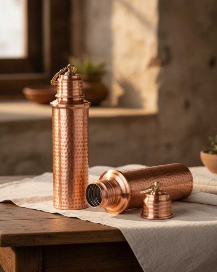 İŞLEMESİZ BAKIR TERMOS 800 ml
