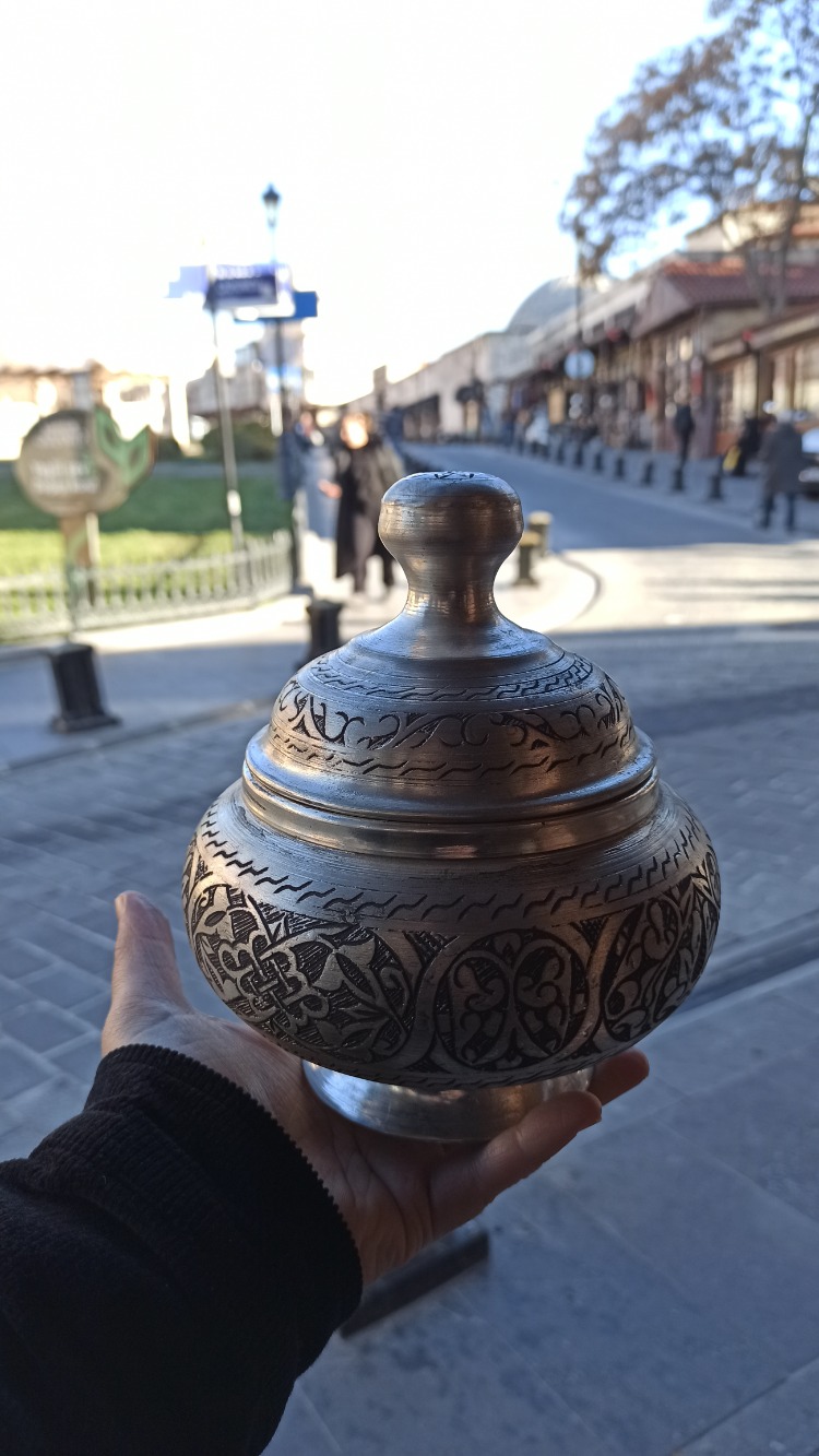 El İşleme Bakır Şekerlik – Kalaylı, Çok Amaçlı Dekoratif Şekerlik (18 cm)
