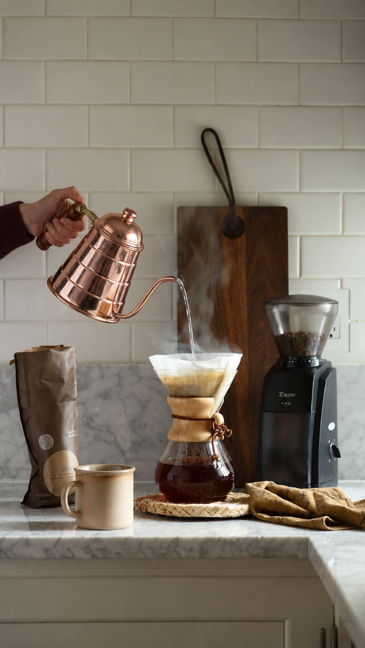 Bakır Espresso-Bitki Çayı Demliği Bakır Rengi
