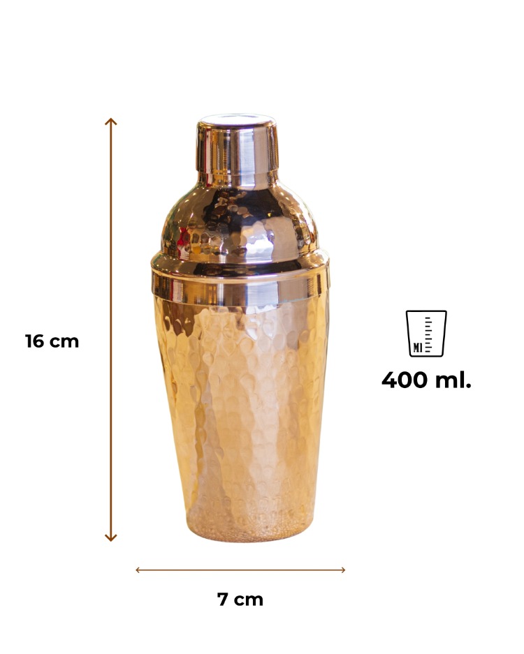 El Yapımı Bakır Shaker 400 ml | Kokteyl Karıştırıcı | 17 cm