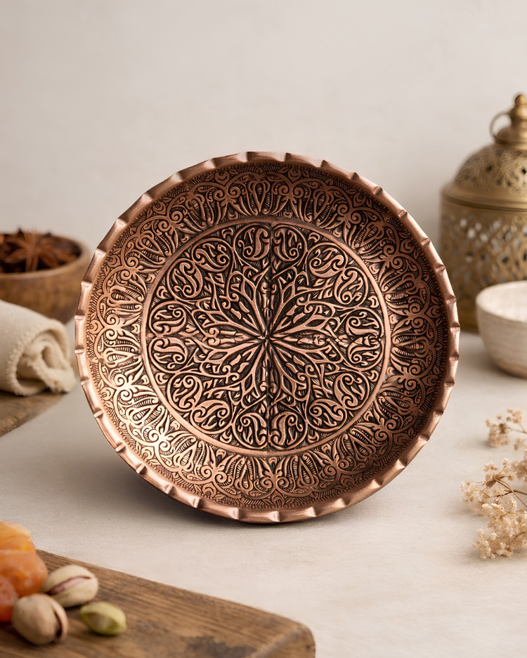 El Yapımı Bakır Çerezlik - Kuruyemiş - Sunumluk Adet Bakır Rengi