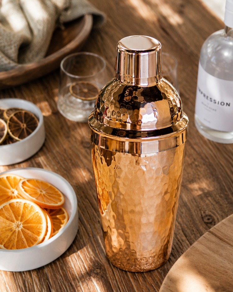 El Yapımı Bakır Shaker 400 ml | Kokteyl Karıştırıcı | 17 cm
