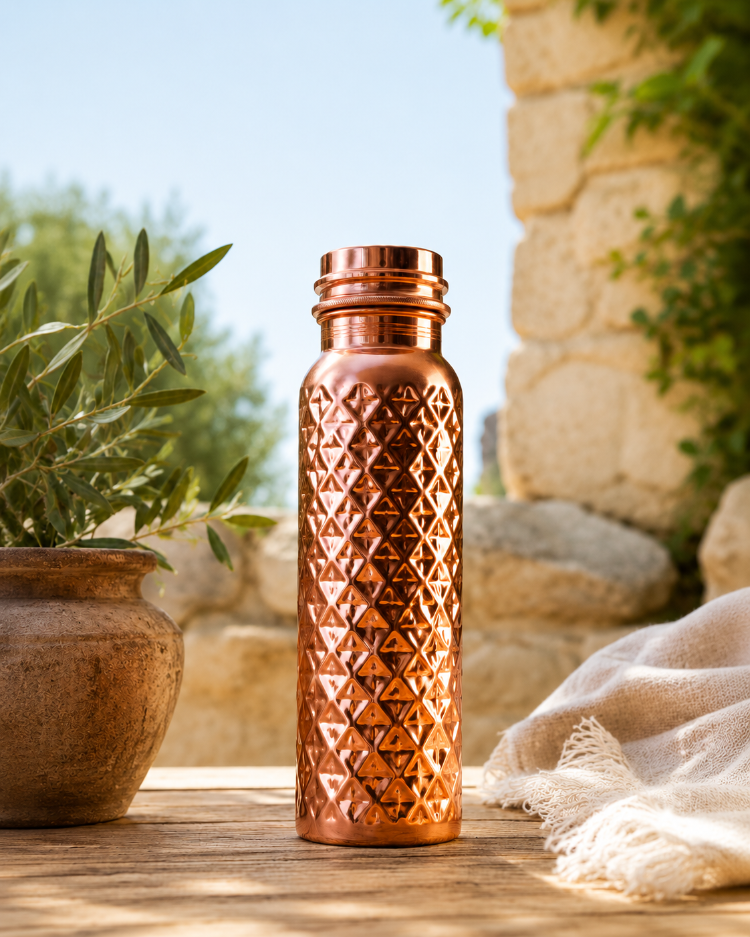 500 ML El İşlemeli Bakır Termos