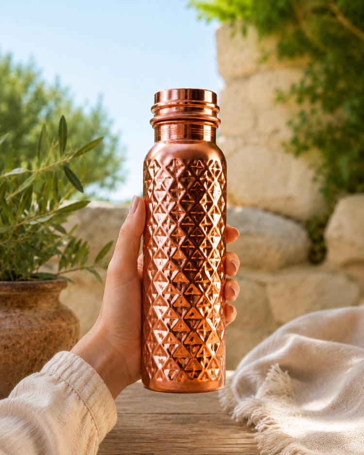 500 ML El İşlemeli Bakır Termos