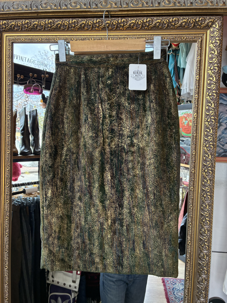 Mixed Green Velvet Skirt