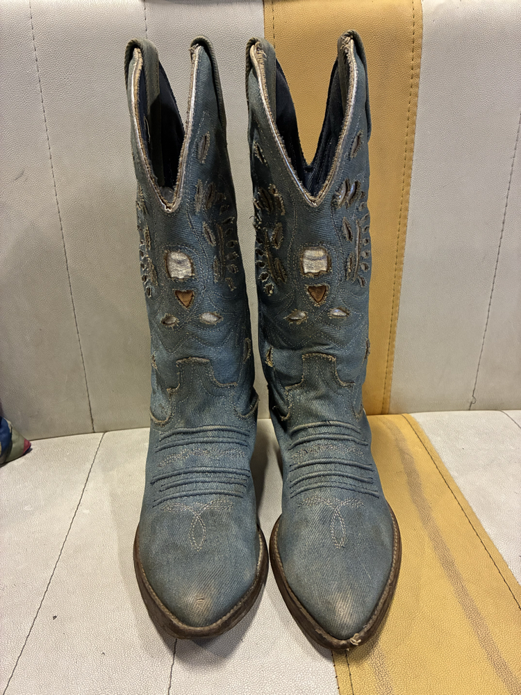 80s Denim Cowboy Boots