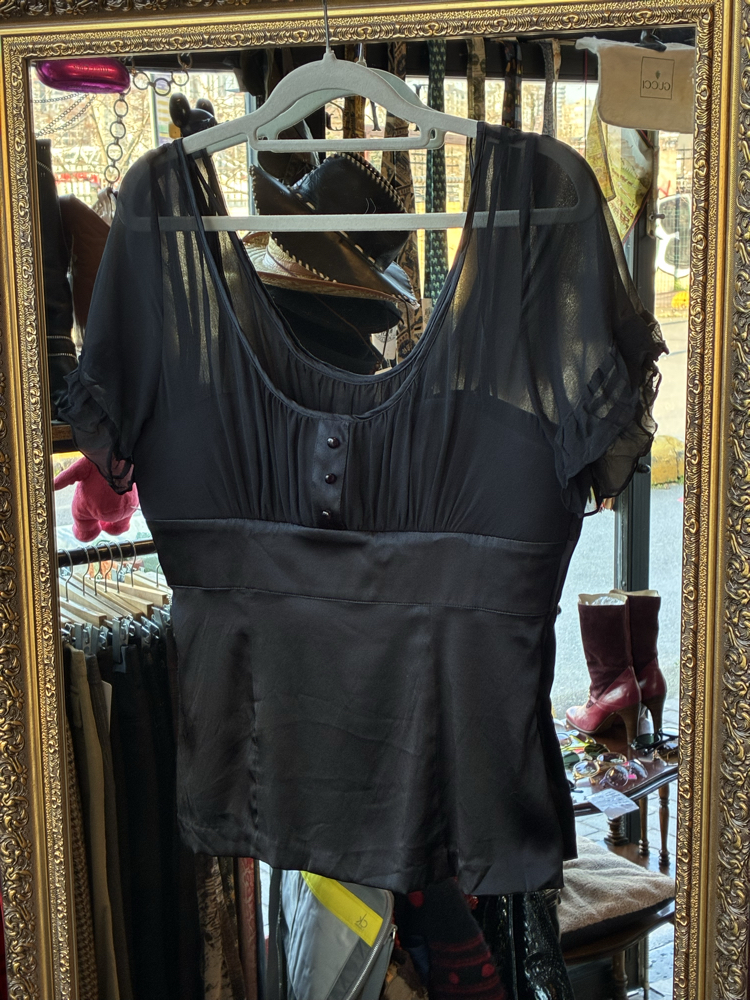 Black Satin&Silk Blouse