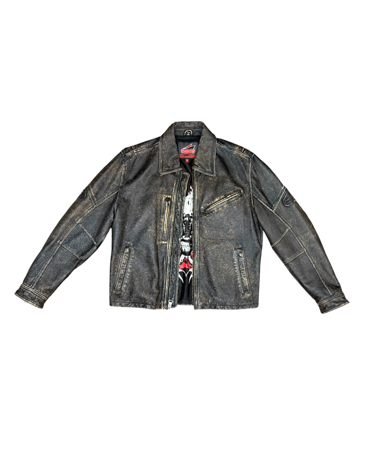 Hein Gericke Distressed Leather Motorcycle Jacket