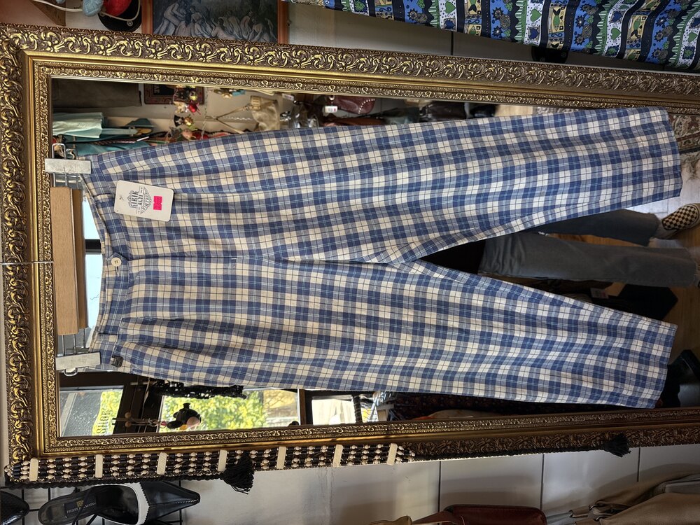 90's Lacoste Blue Picnic Plaid Pants