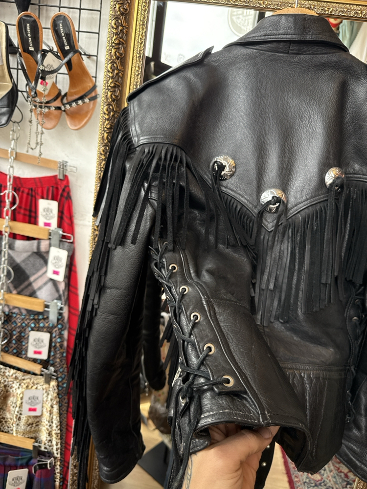 80's Western Style Fringe Biker Jacket