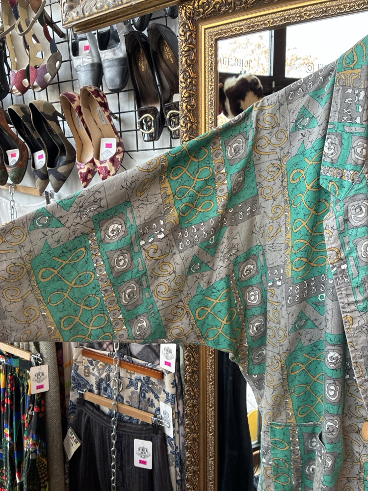 80's Pepita Kimono Shirt