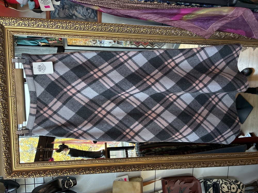90’s Wool Plaid Maxi Skirt