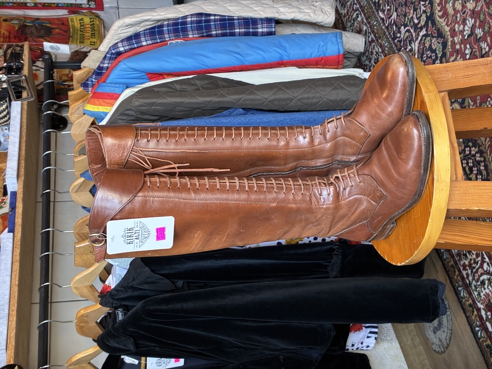 60’s Brown Leather Lace-Up Riding Boots