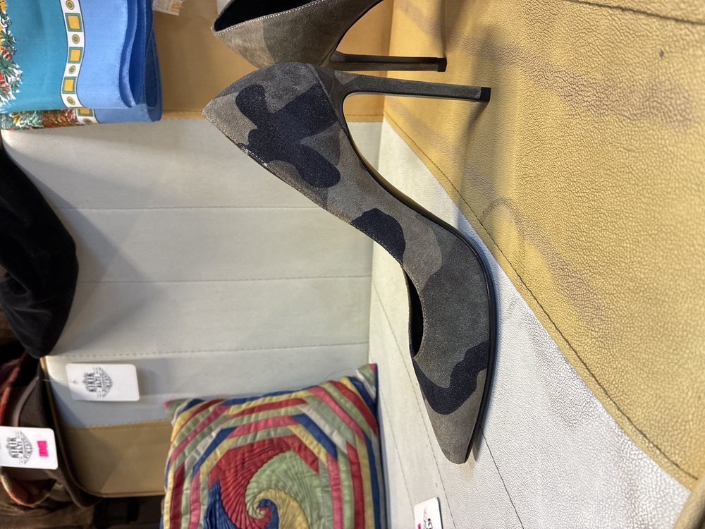 Saint Laurent Paris Camouflage Suede Stilettos