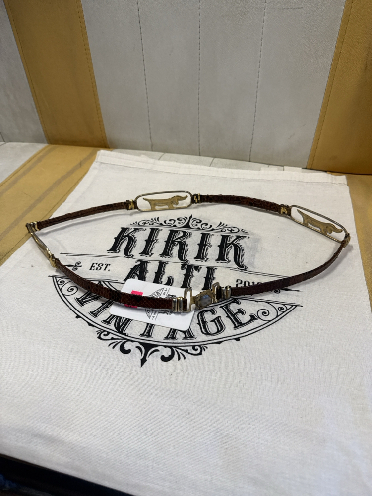 Golden Dog Buckle Leather Belt