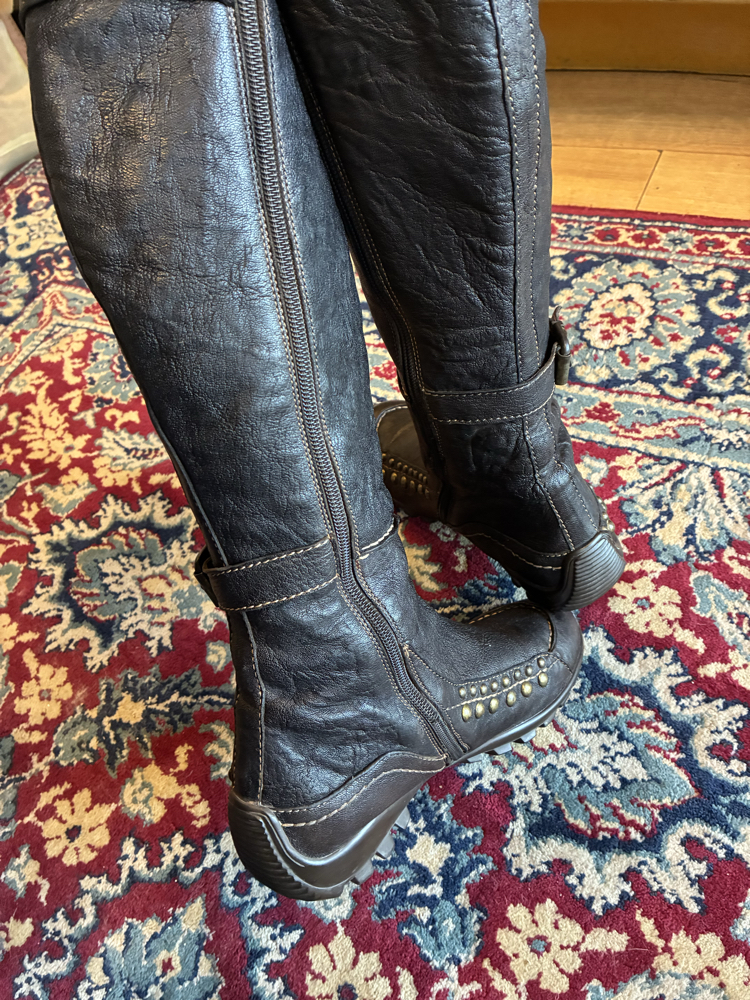 Mrs. Dark Brown Leather Boots