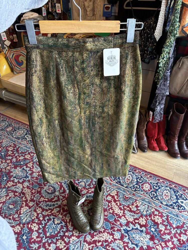 Mixed Green Velvet Skirt