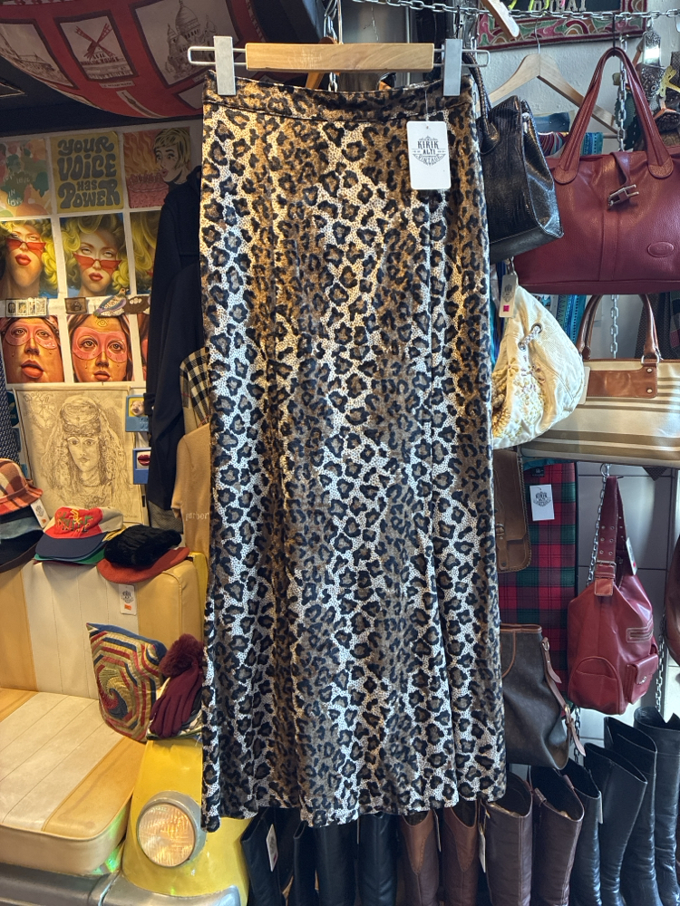 80's Leo Velvet Maxi Skirt