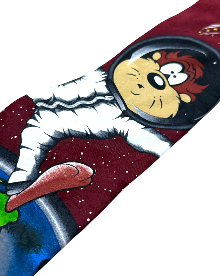 1999 Looney Tunes Marvin the Martian & Taz Space-Themed Tie
