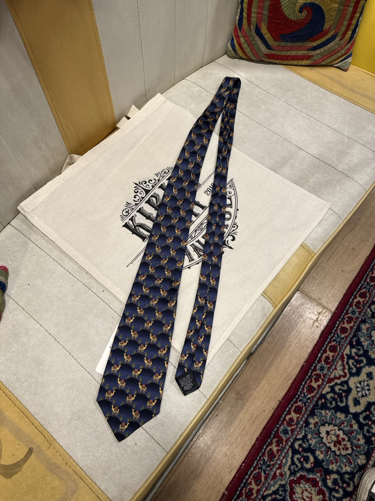 Camel & Cactus Motif Silk Tie - Made in Italy