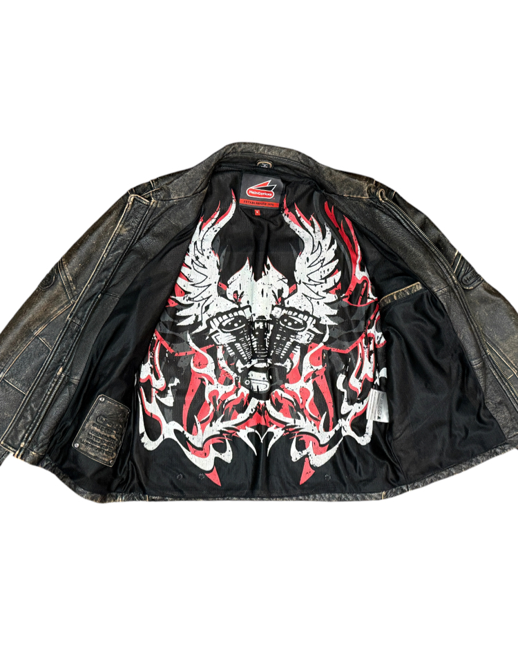 Hein Gericke Distressed Leather Motorcycle Jacket