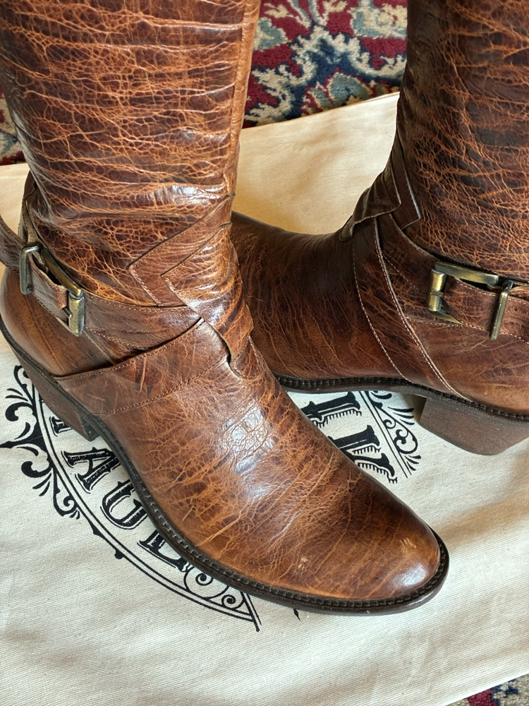 90's Brown Leather Long Boots