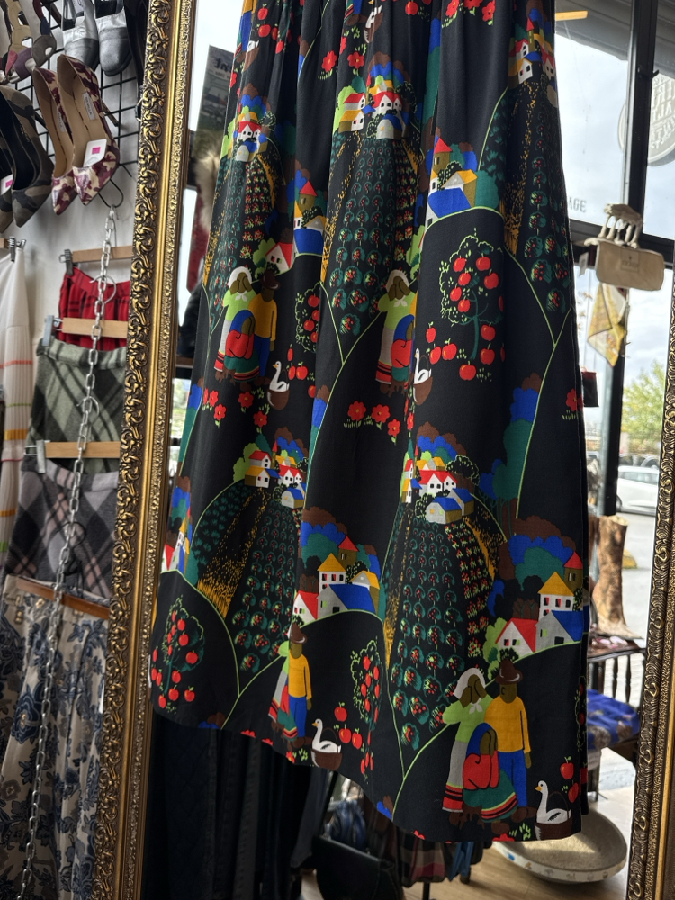 70’s Folk Art Village Print Skirt